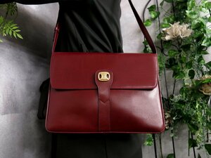 ●超美品●CELINE セリーヌ●マカダム●Gロゴ金具●カーフ レザー 本革●2way ショルダー バッグ●ボルドー●収納●ヴィンテージ●Js43626