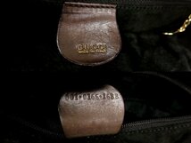 超美品●GUCCI オールド グッチ●バンブー●編み込み●カーフ レザー 本革●2way ハンド バッグ●ダークブラウン●G金具●B5 収納●Js43706_画像8