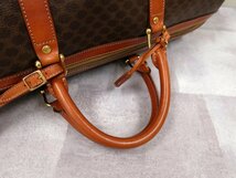 ●超美品●CELINE セリーヌ●ロゴ型押し●マカダム柄●PVC カーフ レザー●ボストン バッグ●ブラウン キャメル●G金具●大容量●Js43935_画像5