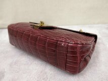 ●超美品●GUCCI グッチ●ターンロック●クロコダイル 本 ワニ 革●ショルダー バッグ●ワインレッド●G金具●イタリア製●肩掛け●Js43776_画像8