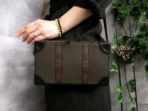 ●超美品●ルイ・ヴィトン●タイガ・モノグラム●ソフト トランク ウォレット●トアル地 レザー●財布 ショルダー バッグ●茶 黒●Js43765