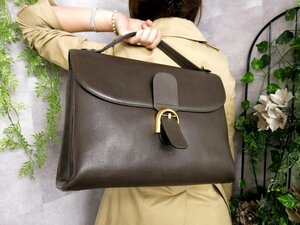 ●美品●DELVAUX デルボー●ブリヨンGM●カーフ レザー 本革●ブリーフ ケース ビジネス バッグ●茶●G金具●A4 書類 収納 かばん●Js43743