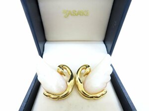 ◆超美品◆新品同様◆田崎真珠 TASAKI◆シェル◆スワンモチーフ イヤリング◆ホワイト ゴールド◆アクセサリー◆白鳥◆ケース付き◆A3829