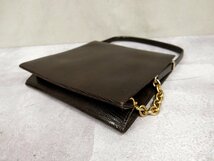 ●超美品●Christian Dior クリスチャン・ディオール●リザード 本 トカゲ 革●ハンド バッグ●ダークブラウン●ヴィンテージ●Js43340_画像8