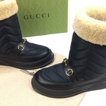 GUCCI グッチ メンズ Chevron Boots シェブロンブーツ ホースビット キルティングブーツ ムートンブーツ スノーブーツ ダウンブーツ 9=43_画像4