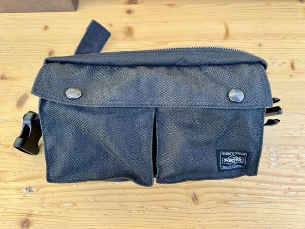 ポーター スモーキー ウエストポーチ ブラック ナイロン バック PORTER SMOKEY WAIST BAG ブラック ウエストバッグ ボディバッグ 新品同様