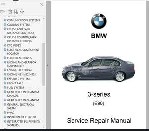 BMW E90 E91 E92 E93 整備書 修理書 リペアマニュアル 320i 325i 325xi 330i 330xi 328i 328xi 335i 335xi