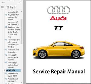 AUDI TT 8S 2015 - 2020 ワークショップマニュアル 整備書 クーペ ＆ スパイダー RS TTS　S line ボディー修理　配線図