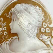 ［シェルカメオ14.1g］J 70.5ct 約61.5×50.9mm 貴婦人 CAMEO shell ルース _画像3