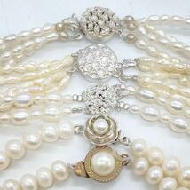 ■淡水パールネックレス5点おまとめ■j 約163.8g 真珠 ケシ バロック ベビー パール pearl Pearl necklace jewelry silver DA0_画像4