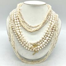 ■淡水パールネックレス6点おまとめ■j 約273.0g 真珠 ケシ バロック ベビー pearl Pearl necklace jewelry silver DA0 ④_画像1