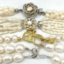 ■淡水パールネックレス6点おまとめ■j 約273.0g 真珠 ケシ バロック ベビー pearl Pearl necklace jewelry silver DA0 ④_画像8