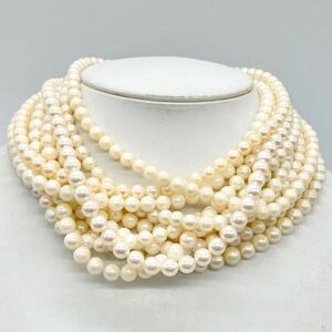 ■アコヤ本真珠ネックレス11点おまとめ■j 約276.5g 約6.0~7.5mm バロック パール pearl necklace accessory jewelry EB2