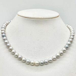 大珠!!■アコヤ本真珠ネックレス■j 約39.0g 約7.5~8.0mm バロック パール pearl necklace accessory jewelry EB0