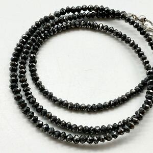 K18WG!!［天然ブラックダイヤモンドネックレス20.04ct ］J 重量約5g 42.5cm 18金 black diamond necklace ジュエリー jewelry DH0