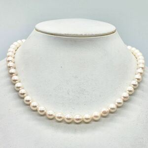 大珠!!■アコヤ本真珠ネックレス■f 約35.0g 約7.5~8.0mm ソーティング バロック パール pearl necklace accessory jewelry silver EA0/EB0