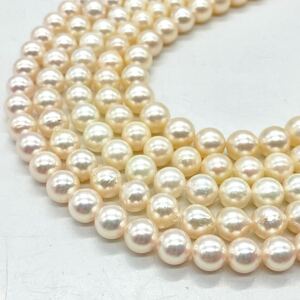 ■アコヤ本真珠ネックレス5点おまとめ■f 約148.0g 約6.5~7.5mm バロック パール pearl necklace accessory jewelry DA0