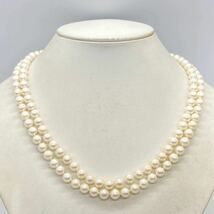 ■本真珠ネックレス■j 約70.4g 真珠 淡水 パール pearl Pearl ネックレス necklace jewelry ジュエリー シルバー silver EB5_画像1