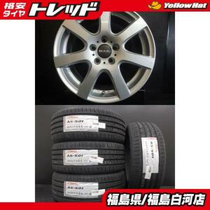 VW AUDI 【夏組4本セット】 新品 225/45R17 94W ARROWSPEED S-01 ＆ 中古アルミ MAK 7J-17 +50 5H 112 VW ゴルフ AUDI A3 等に 白河