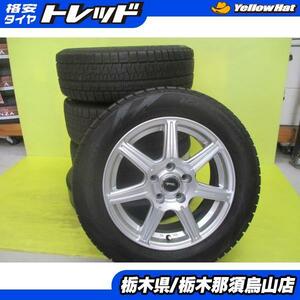 90 ノア ヴォクシー 中古タイヤセット 205/60R16 ピレリ アイスアシンメトリコ+ 2019年製 トップラン R7 6.5 16 5/114.3 +38 シルバー