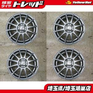 ravirion 15x5.5J+42 4H-100 中古4本セット カローラフィールダー アクア ヴィッツ ヤリス ノートe-Power キューブ フィット 等に 鴻巣