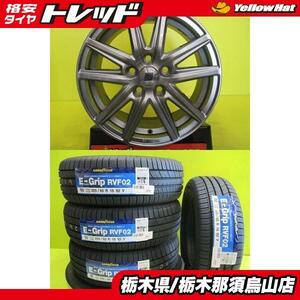 90 ノア ヴォクシー 新品夏タイヤ 中古アルミ 205/60R16 グッドイヤー E-Grip RVF02 2023年製 共豊 ザインSS 6.5J 16 5/114.3 +38