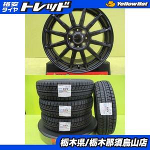 タフト ソリオ 新品冬タイヤ 新品アルミ 165/65R15 ブリヂストン ブリザック VRX 2021年製 ベスト LCZ 012 4.5J-15 4/100+45 ブラック