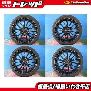 ★いわき★ 新品未使用夏タイヤ + 中古ホイール 215/45R18 ウィンラン R330 + LEONIS レオニス 18インチ 7.0J+53 5/114 送料無料！