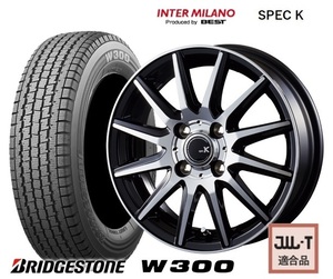 冬タイヤ 新品4本SET INTER MILANO SPEC-K BP ブリヂストン W300 2023年 145/80R12 80/78N 145R12 6PR TV2 1 TT1 TT2 現行 サンバー