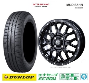 新品4本SET マッドバーン XR-800M PP ダンロップ EC204 2022年 165/60R15インチ MR02系 ハスラー フレアクロスオーバー デリカD:2