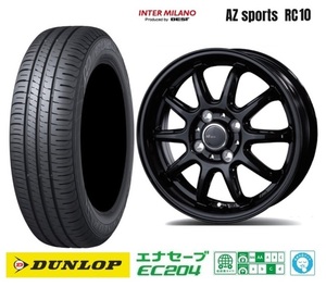 新品4本SET AZsports RC-10 ダンロップ EC204 2023年製 165/55R15インチ B21 B40系 デイズ ハイウェイスター ルークス サクラ モコ