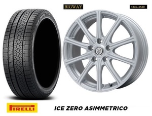 4本SET BIG WAY TRG-SS10 7.0J+55 5H-114.3 ピレリ アイスゼロ アシンメトリコ 215/50R17インチ RG RP RK系 ステップワゴン スパーダ