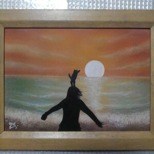 Art hand Auction [Anonymous delivery] Painting Evening 2L size with frame, artwork, painting, pastel painting, crayon drawing