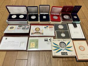 記念メダル 記念コイン 純銀メダル バッヂ まとめ売り 純銀製多数 オリンピック 切手メダル