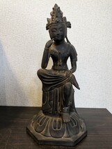 珍品 仏教美術 仏像 乾漆　如意輪観音菩薩　三十三間堂　国賓佛體修理所謹作　共箱付き　蔵出し　骨董品　アンティーク品　Y627_画像2