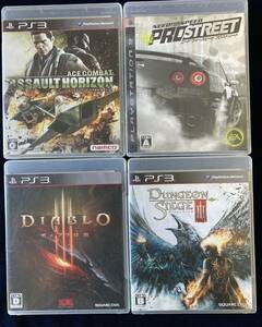 PS3ソフト4本セット ・ACE CONBAT ASSAULT HORIZON NEED FOR SPEED PROSTREET DIABLOⅢ ・DUNGEON SIEGE3