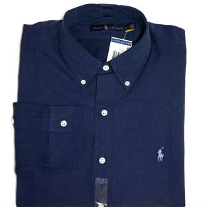 【新品】ラルフローレン ■ コットンポプリンシャツ ■ メンズ L / US M ■ ネイビー POLO RALPH LAUREN 正規品