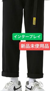 在庫処分！ゆるパン　インタープレイ　カーゴパンツ　チノパンツ　 ブラック パンツ　黒　定価4840円　バルーン　L レディース