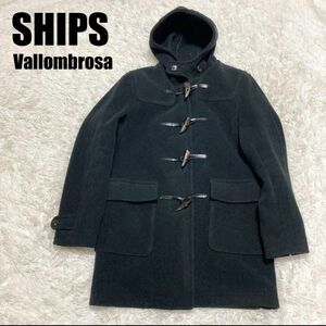 イタリア製老舗ウール生地 SHIPS Vallombrosa ダッフルコート ブラック サイズS 