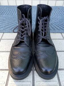 美品 Dr.Martens ウィングチップ ブーツ UK9 ブラック ドクターマーチン ブローグ 7ホール レザー 28.0cm AW006 CK 06 L