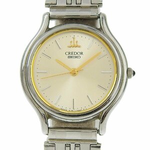 1円 不動 ジャンク クレドール CREDOR セイコー SEIKO 4J81-0A40 クオーツ シルバー文字盤 SS×SS レディース 腕時計