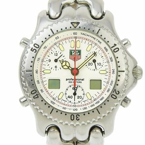 1円 不動 ジャンク タグホイヤー TAG HEUER CG1111-0 クオーツ セナモデル クロノ 白文字盤 SS×SS メンズ 腕時計