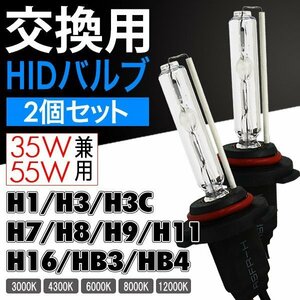 HID 交換用バルブ H1 H3 H3C H7 H8 H11 HB3 HB4 35W 55W兼用2本組 モデル信玄