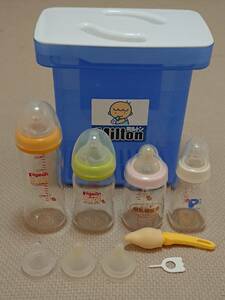  Pigeon nursing bottle heat-resisting glass 4ps.@+ Mill ton exclusive use container P type 4 liter 