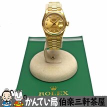 ROLEX【ロレックス】デイトジャスト 69178G 自動巻き 金無垢 K18YG OH済み 10Pダイヤ 現状販売 レディース腕時計【中古】_画像1