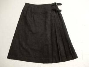 [ free shipping ] Rope :ROPE! cashmere 5% wool 88%.: side pleat entering gray to coil skirt manner skirt * size 60-86 made in Japan 