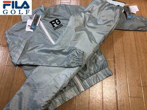 FILA GOLF(フィラゴルフ) 秋冬 撥水加工、蓄熱 2WAYジャケット 中綿パンツ 2点セット 781-330Y 781-331Y(ホワイトブロックチェック)Ｌ