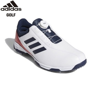 adidas Golf(アディダスゴルフ)トラクションライトボア スパイクシューズ EE9200(ホワイト/ネイビー/レッド)２５．５ＣＭ