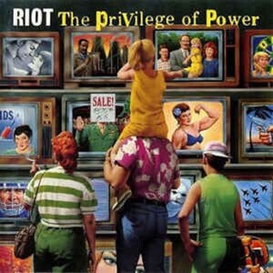 * used CD RIOTla Io to/THE PRIVILEGE OF POWER 1990 year work 7th album American Speed metal CBS RECORDS Release 