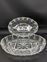 美品保管品【Noritake CRYSTAL 楕円形皿 5枚 セット】ノリタケ クリスタル ガラス 硝子 お皿 プレート キッチン 食器 洋食器 アンティーク_画像2